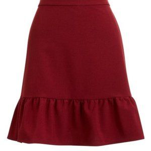 J. Crew Mercantile Burgundy Peplum Skirt